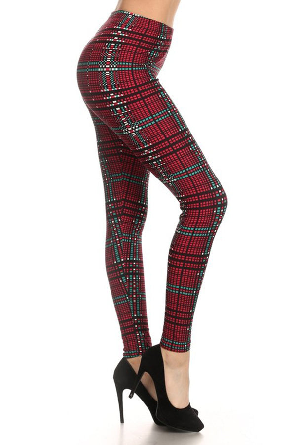 Red Plaid Leggings 