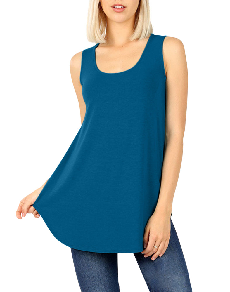 Sleeveless Round Neck Relaxed Fit Tank Top – Niobe Clothing