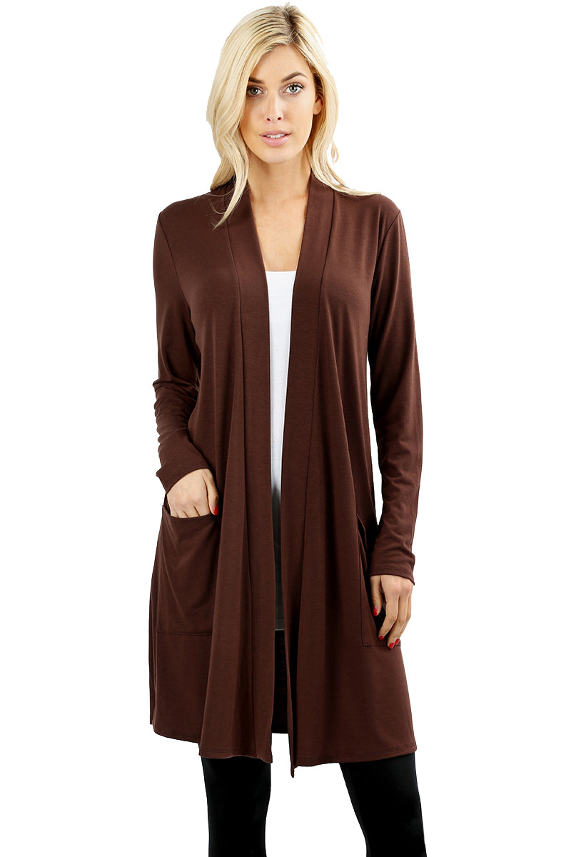 Long Sleeve Draped Long Cardigan – Niobe Clothing