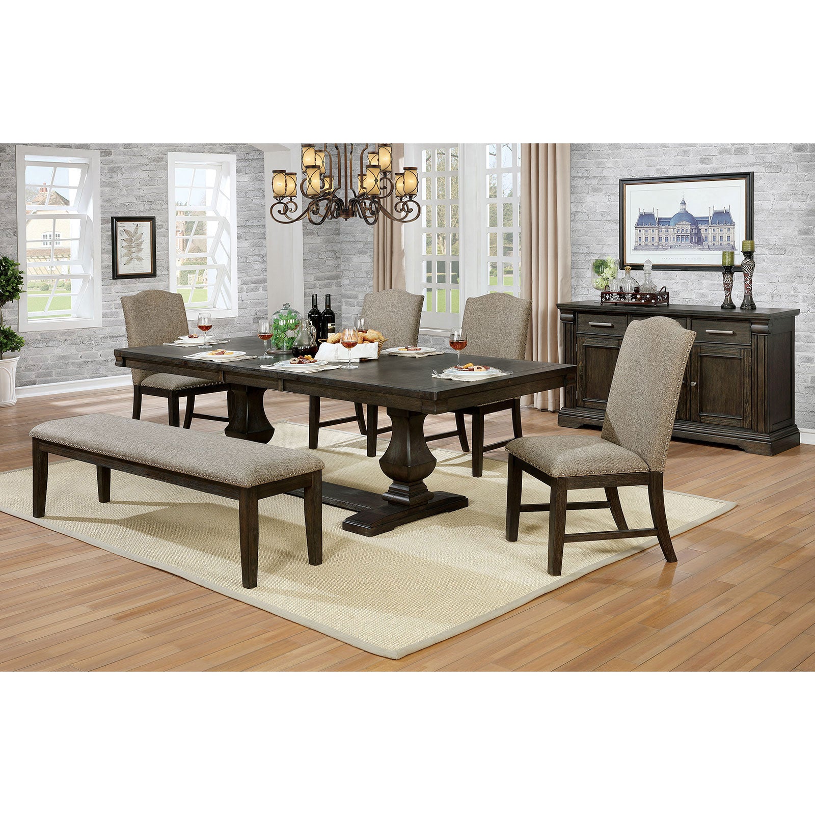 espresso dining room table with leaf