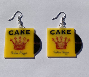 Cake Fashion Nugget Vinyl Album Handmade Earrings!