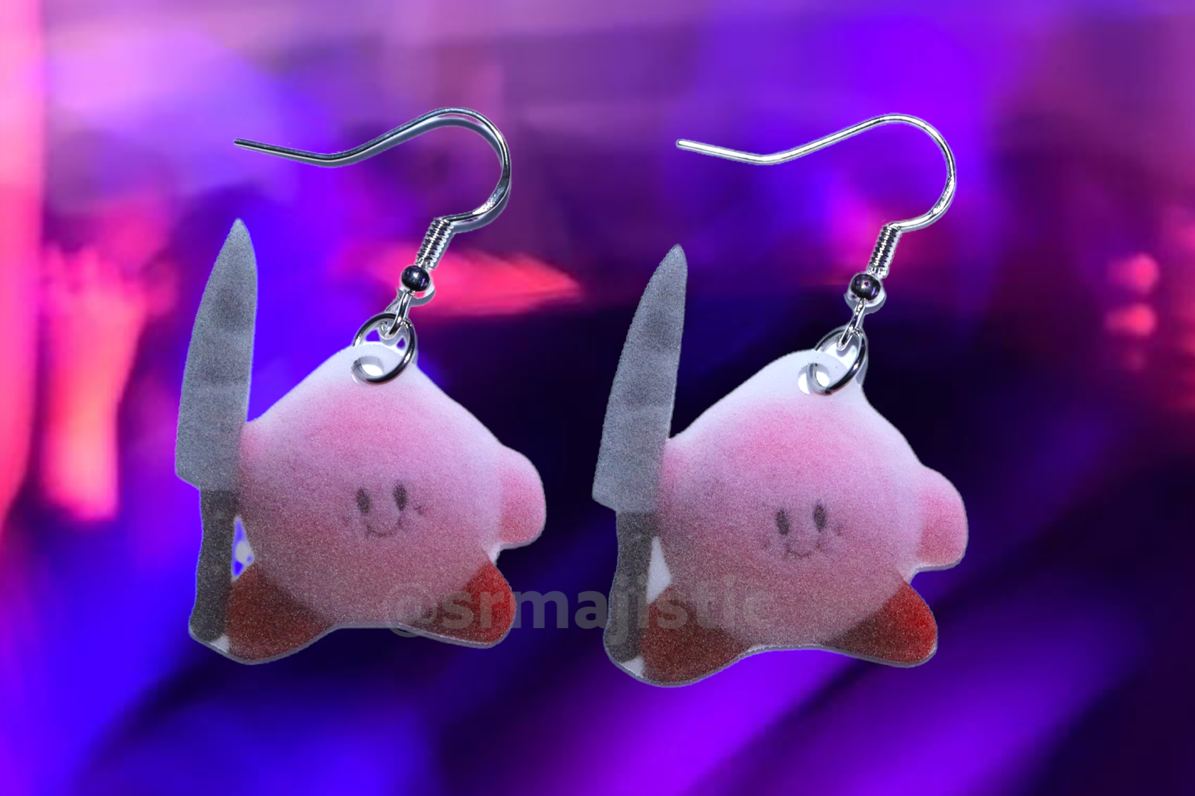 Kirby with a Knife Meme Handmade Earrings! – Sam Makes Things