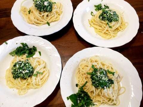 Spaghetti mit Bärlauchpesto