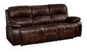 Homelegance Furniture Mahala Double Reclining Sofa in Brown 8200BRW-3 image