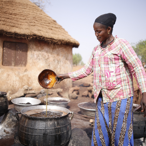 Image of a woman producing shea butter