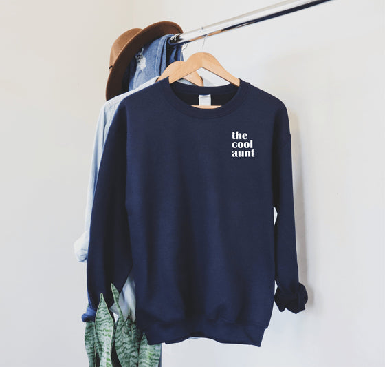 The Cool Aunt | Crewneck Sweatshirt | Auntie Sweater | Birth Announcement Gift