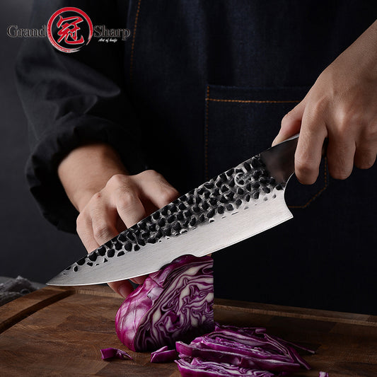 Mokithand 7 Inch Chef Knife Handmade Forged Sharp Kitchen Knives 5Cr15Mov  Steel Cleaver Filleting Slicing Boning Butcher knife