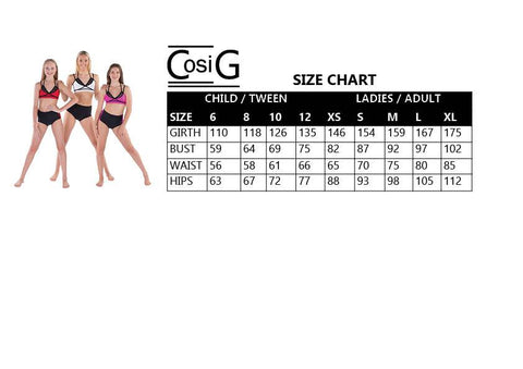 Cosi G Size Chart – Stepping Out Dance World