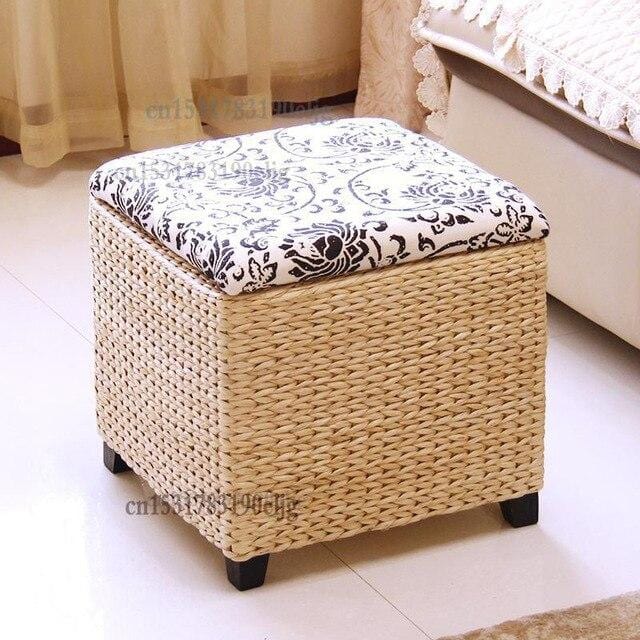 Rattan Stool With Storage | Mrs Wicker