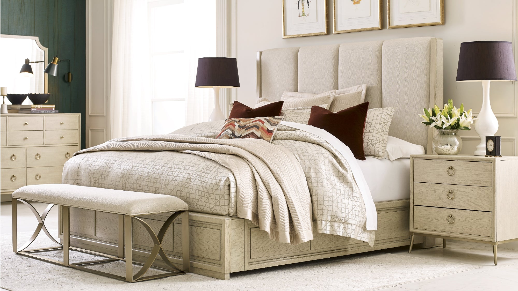American Drew 923 Lenox Upholstered Bed