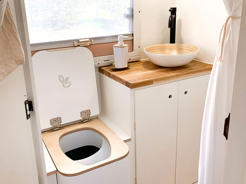 How does a fan for the composting toilet?