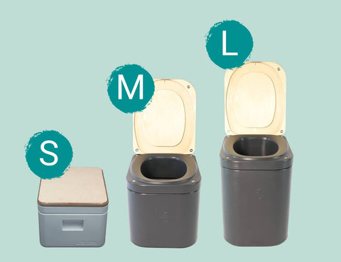 size of Trelino® composting toilets