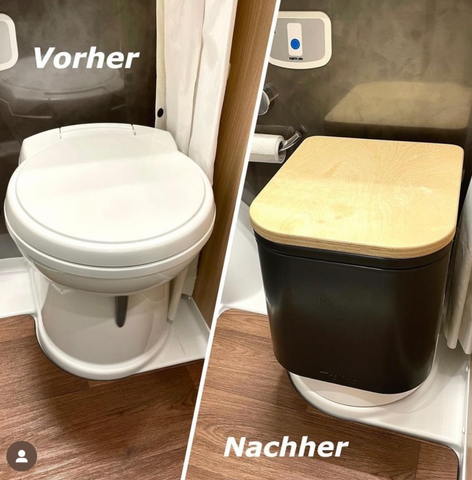 Replacing a chemical toilet with a dry composting toilet