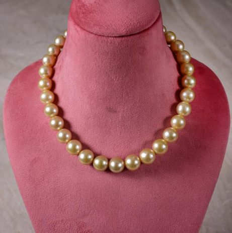 Golden South Sea Pearl Single String Necklace