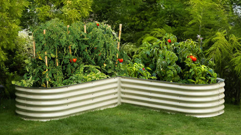 L-Shaped Metal Raised Garden Bed