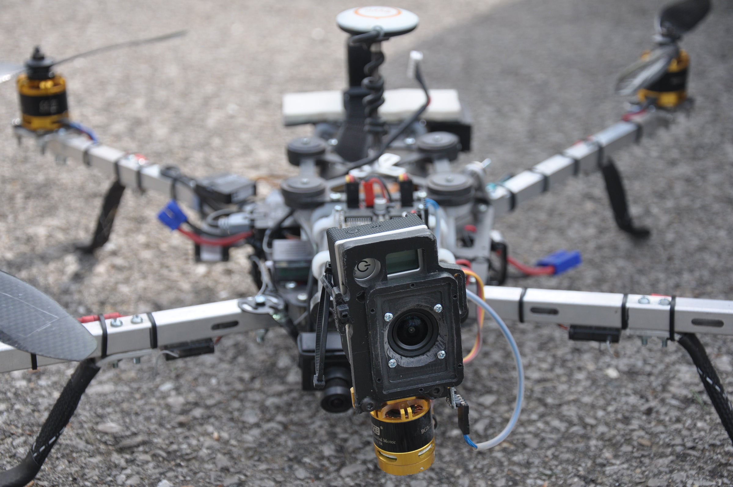 Isolating the camera and GPS of a quadcopter