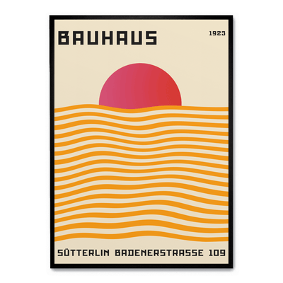 Bauhaus Yellow Circle With Lines poster