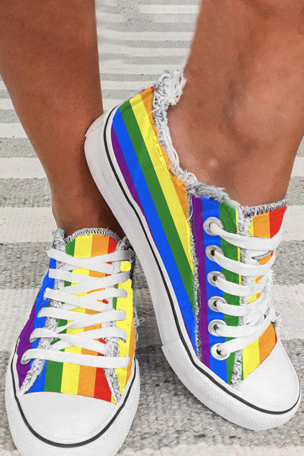 Mus grens Toevoeging Rainbow Pride Canvas Shoes Low Top Lace up Sneakers Casual Shoes –  PinkQueenShop