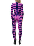 Womens 3D Animal Print Halloween Jumpsuit Costumes Cosplay Skinny Catsuit