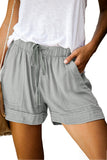 Womens Cotton High Waisted Shorts With Pocket