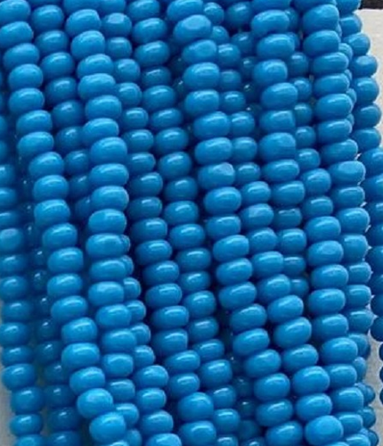 Opaque Turquoise Blue Tri Beads 500pc #TRI09b