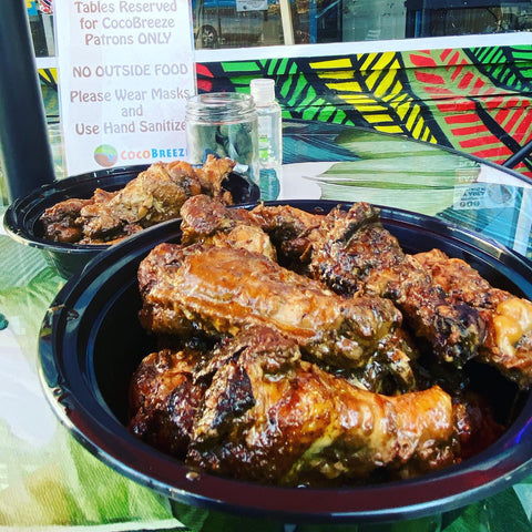 Spicy Jerk Chicken Wings at Cocobreeze Caribbean Restaurant in Oakland