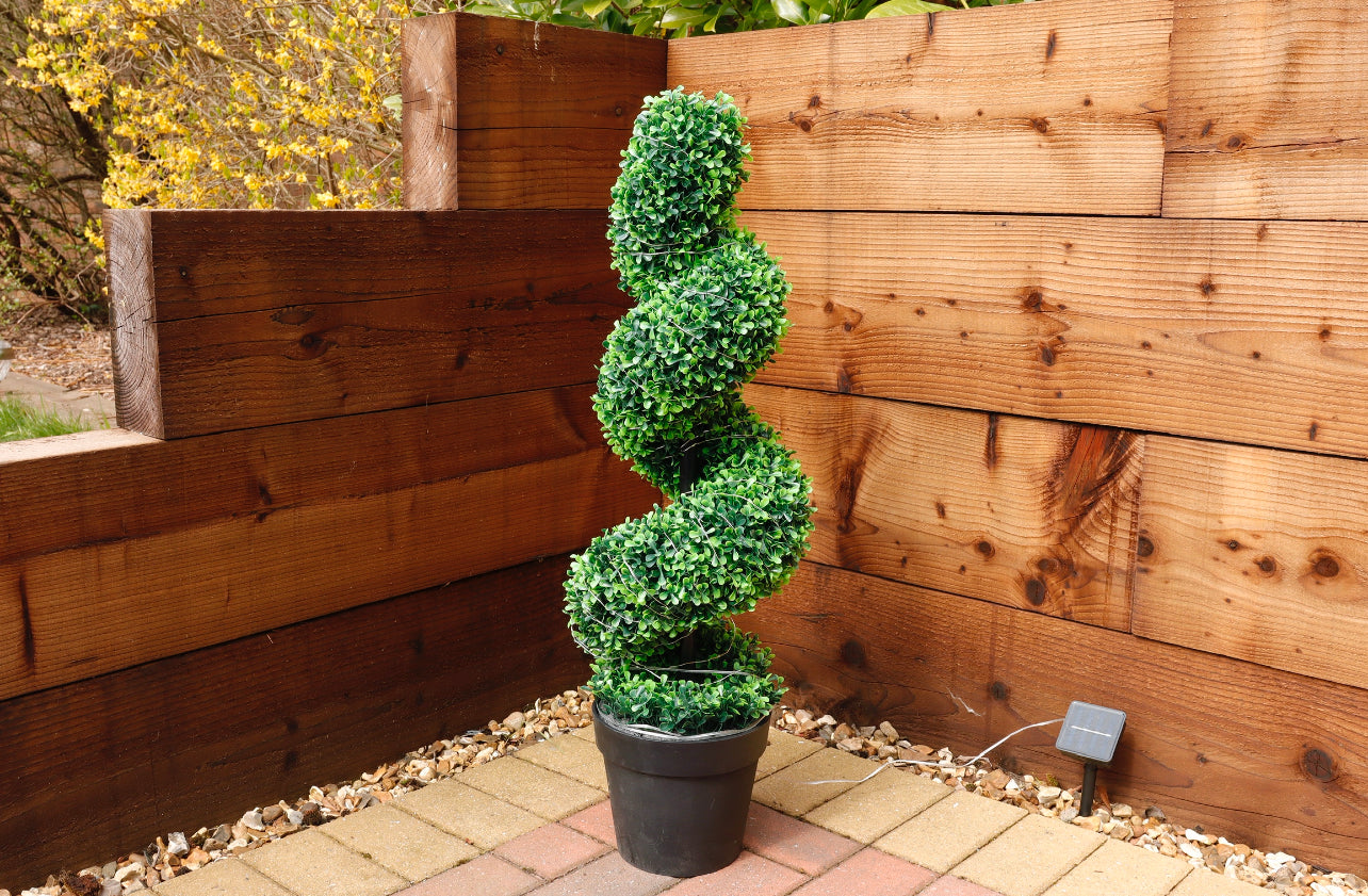 artificial solar topiary tree