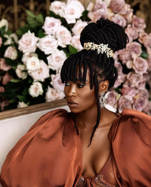 @africanjawn elegant Faux locs with Bangs for wedding