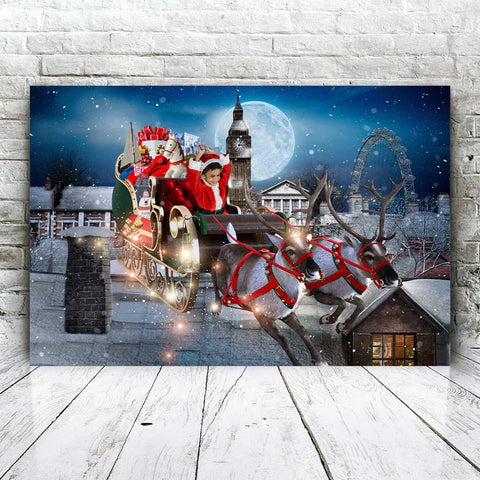 Christmas Family Photohoot Santas Sleigh Portrait