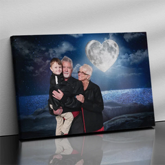 Photo Gifts for Grandparents Heart Moon Portrait