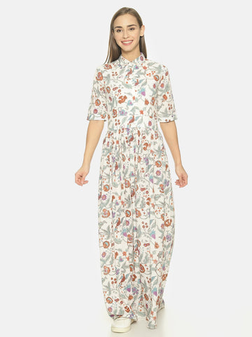 Floral Print Long| Dress | NR