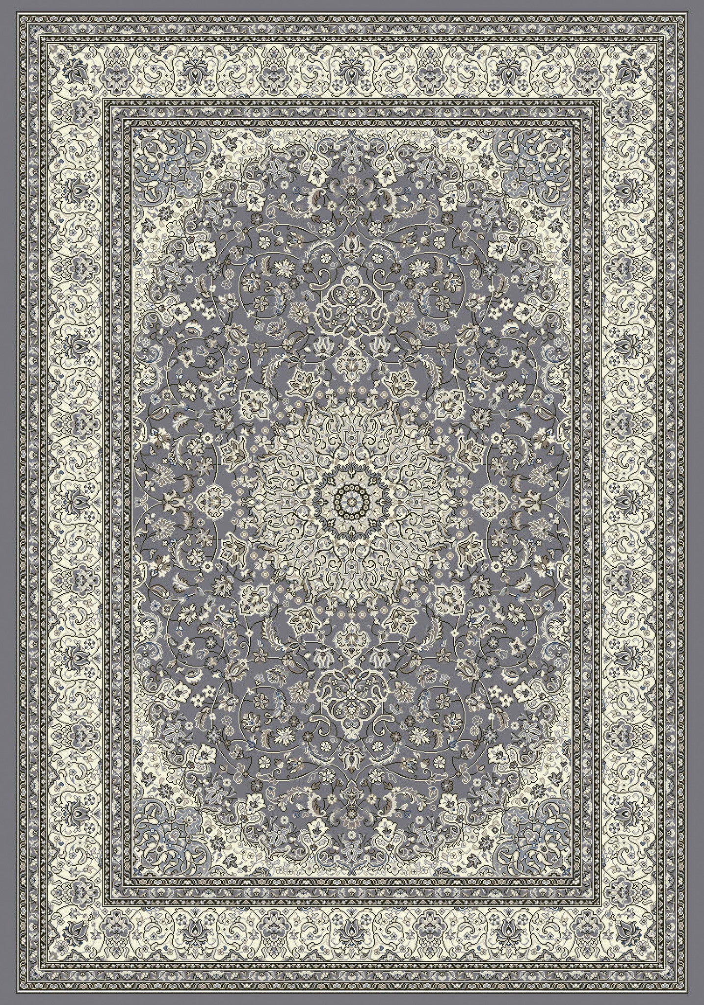 Dynamic Rugs Ancient Garden Grey Cream Classic Rectangle Area Rug