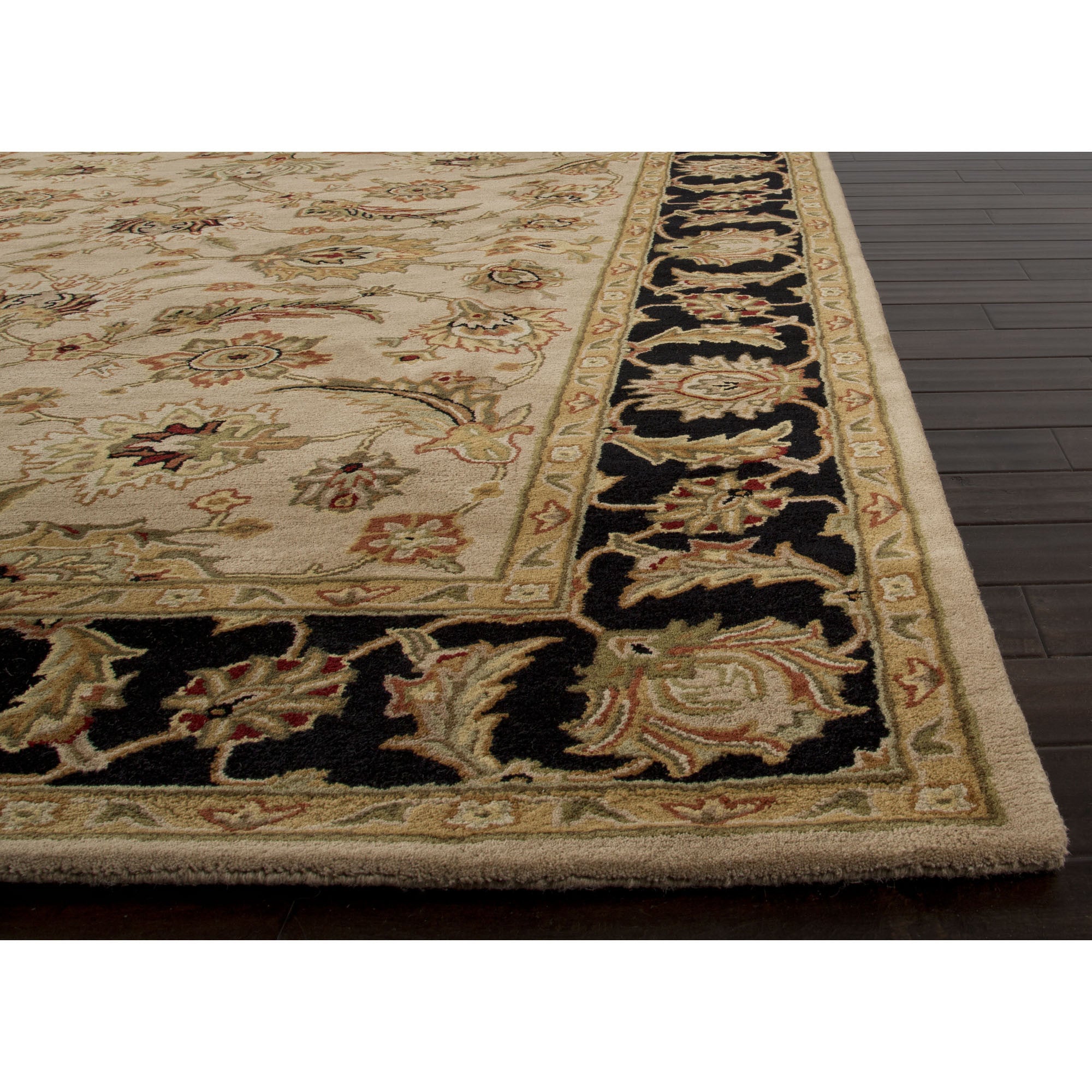 Jaipur Rugs Classic Oriental Pattern Taupe Black Wool Area Rug