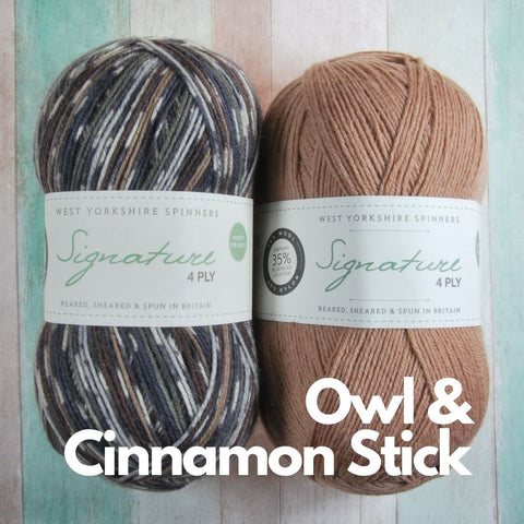A picture of Owl and Cinnamon Stick together