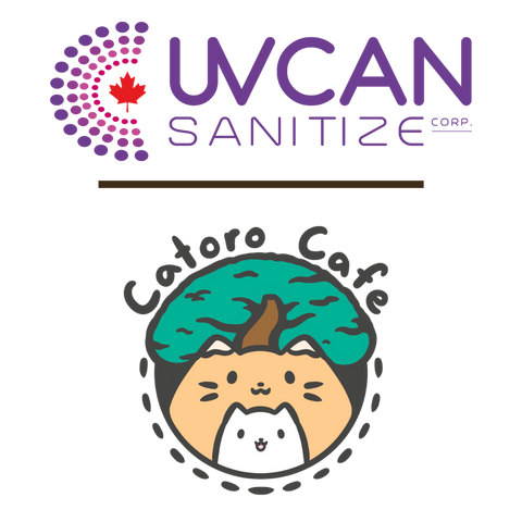 Logo co-branding with UV Can Sanitize and Catoro Cafe