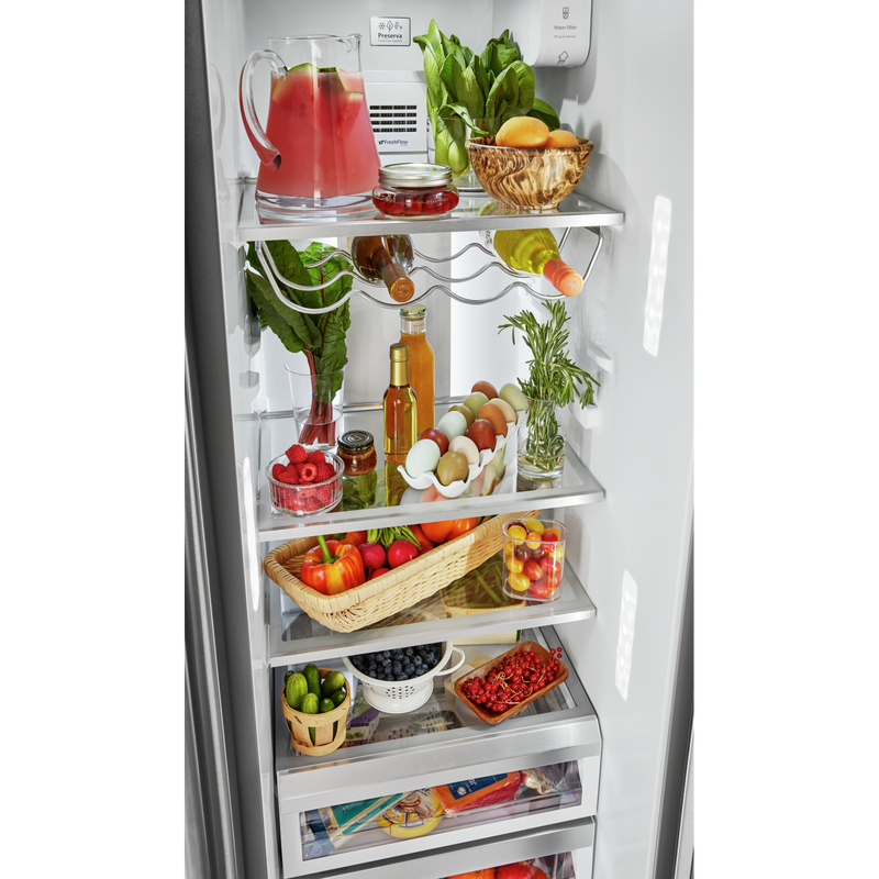 22.6 cu ft. Counter-Depth Side-by-Side Refrigerator with Exterior Ice and Water and PrintShield™ finish KRSC703HPS
