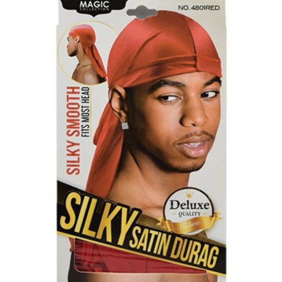 Deluxe Luxury Silky Shiny Durag 360 Wave Builder Smooth Thick Du Rag Black  