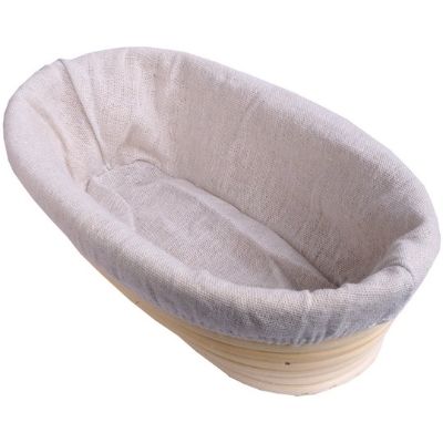 Oval Banneton Basket with cloth liner for sourdough bread