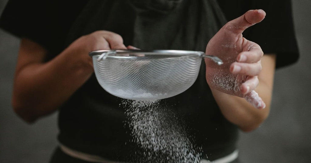 Sifting flour for sourdough