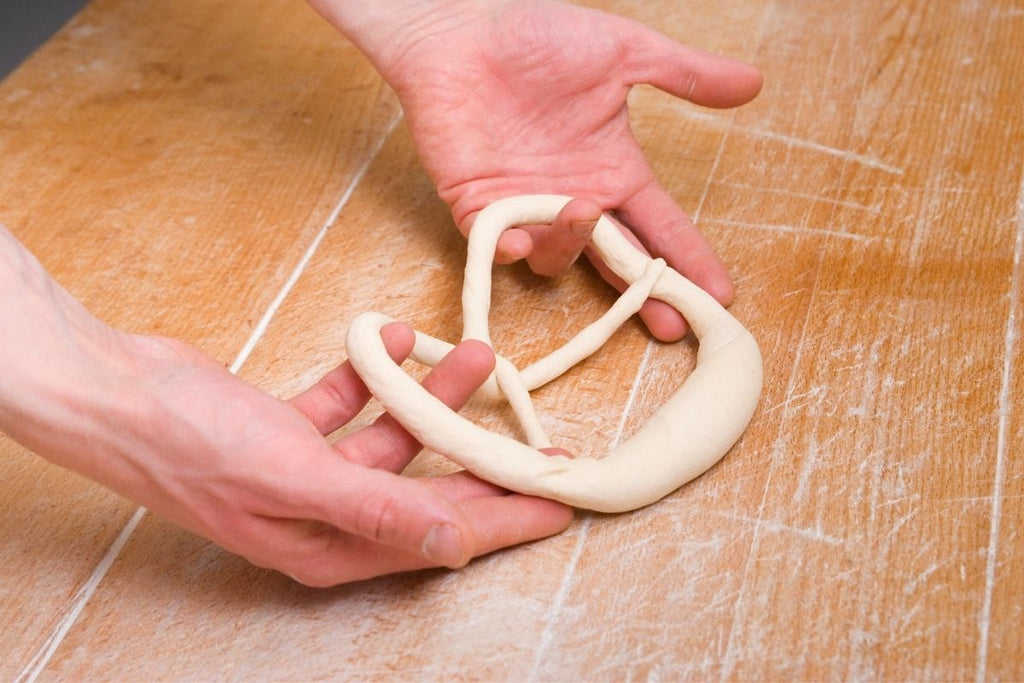 Shaping sourdough soft pretzels