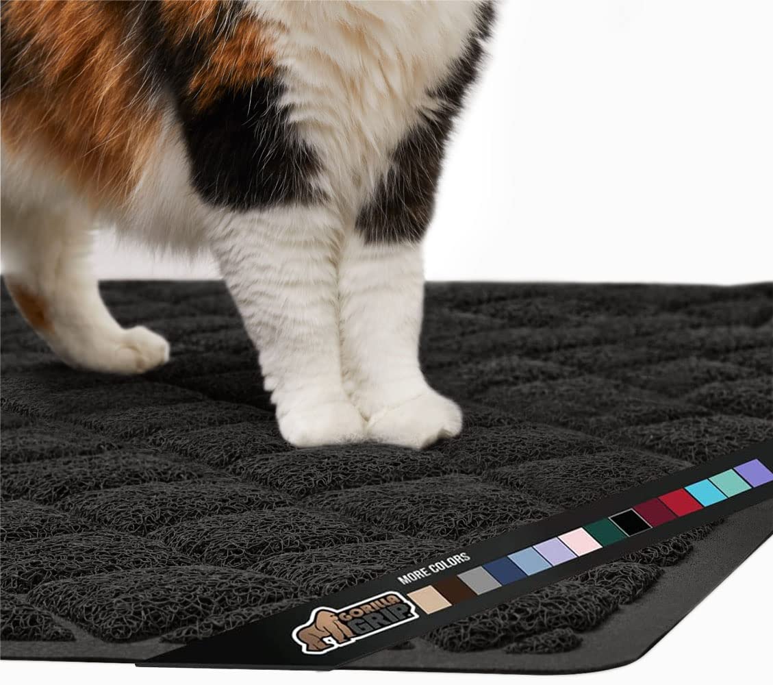 GORILLA GRIP Original Premium Durable Cat Litter Mat, Gray