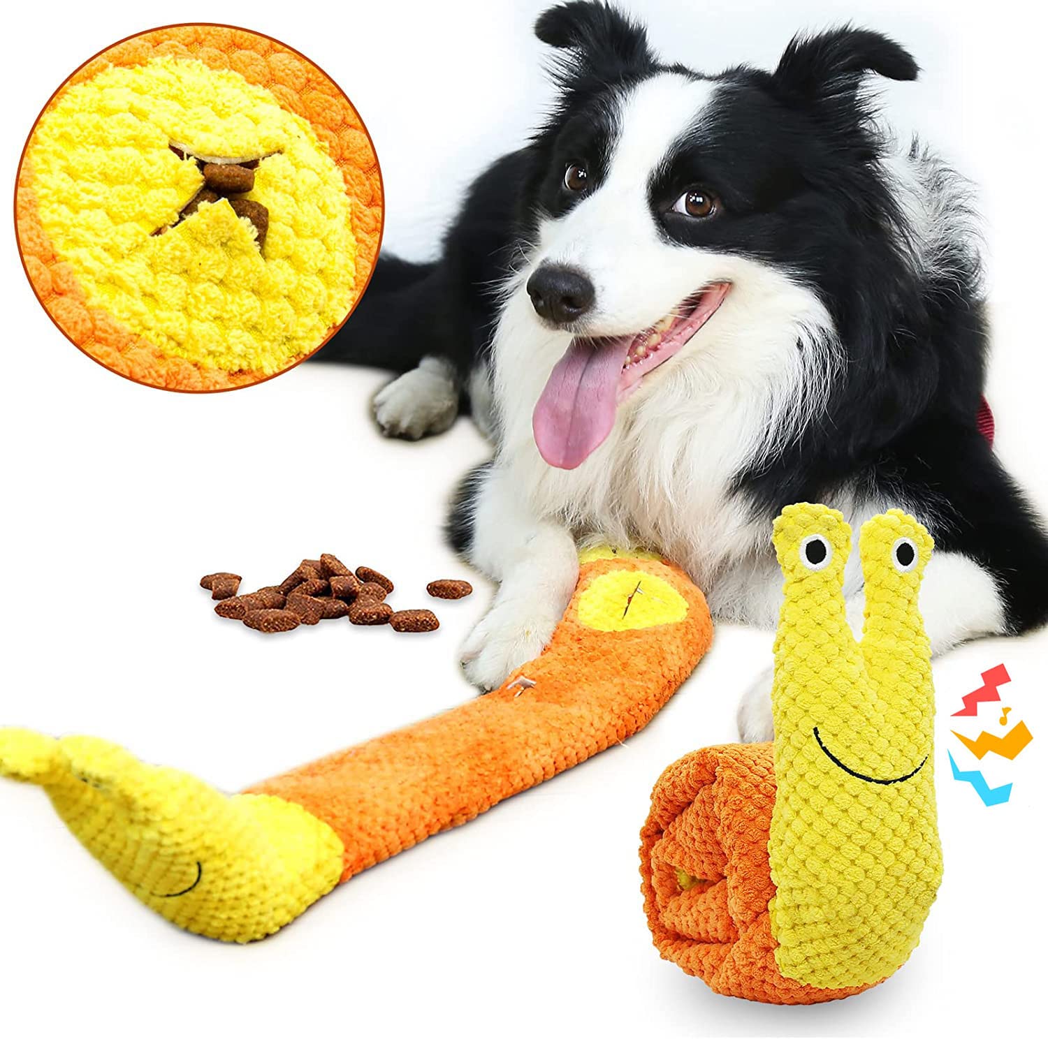 Dog Toys For Boredom, Squeaky Dog Toys For Puzzle & Foraging Instinct  Training, Snail Interactive Dog Chew Toys Snuffle Toys For Small To Medium  Dogs