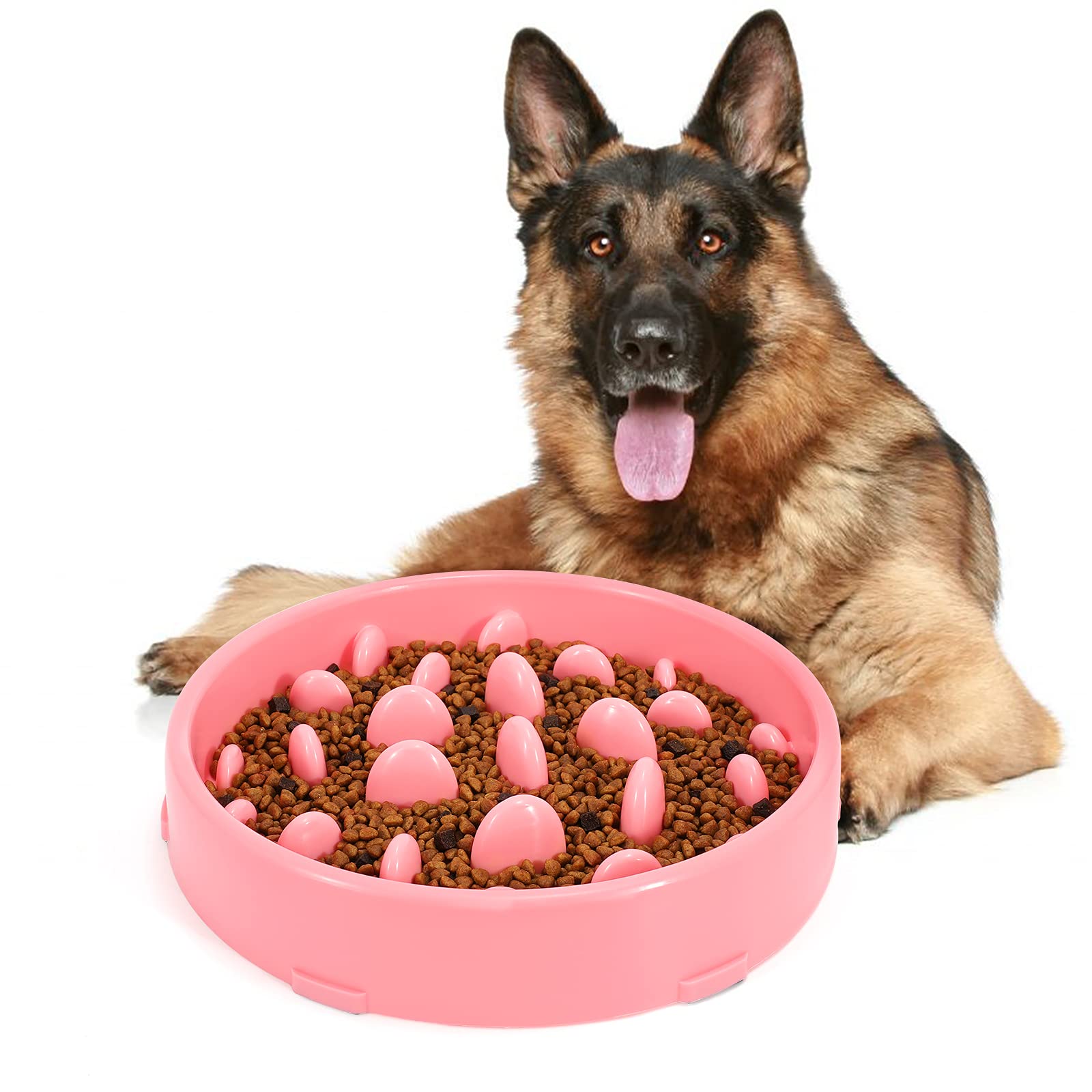 JASGOOD Slow Feeder Dogs Bowl for Large Dogs,Anti-Gulping Pet