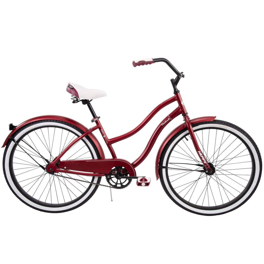 women's red beach cruiser bike