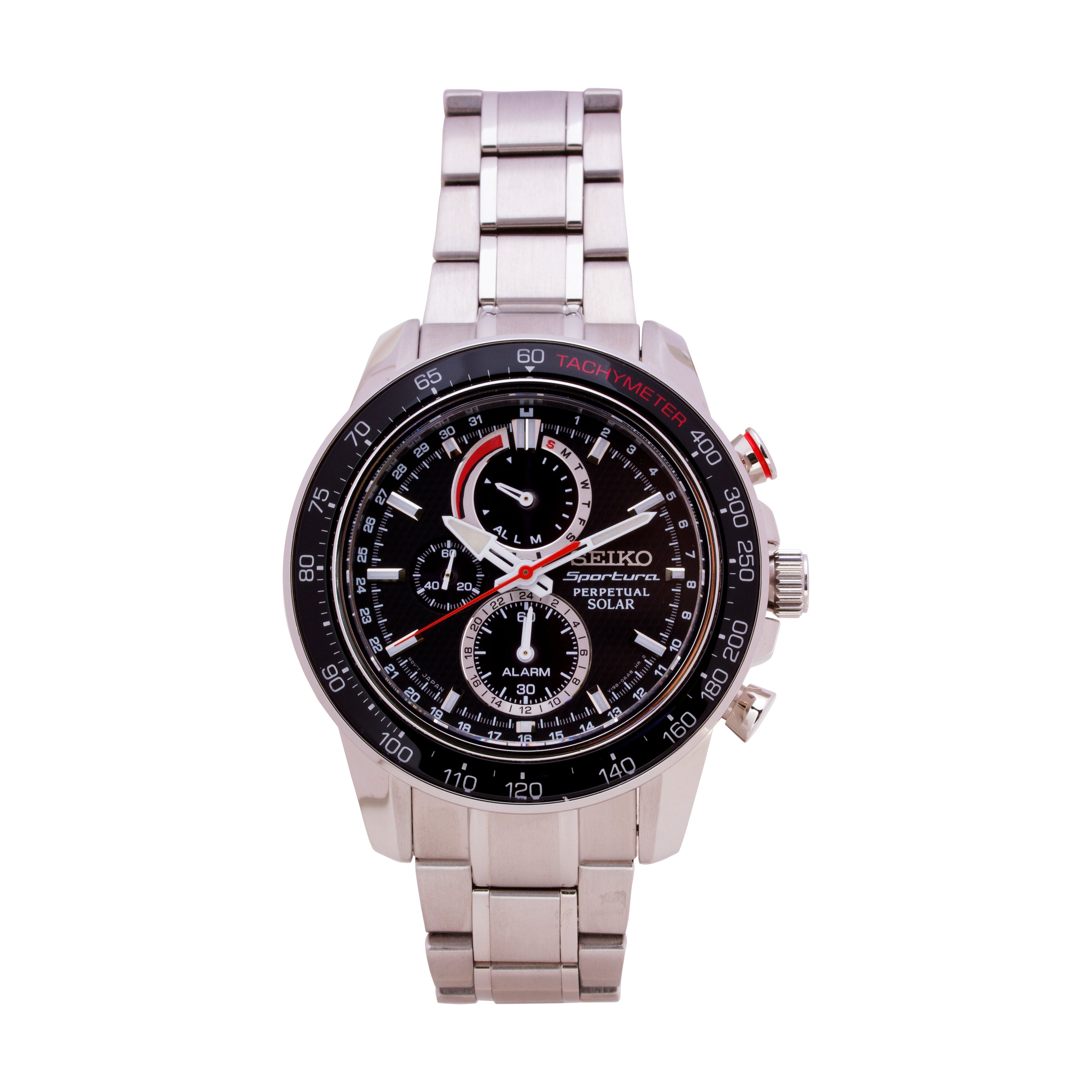 Seiko Sportura SSC357 Men's 45mm Chronograph Tachymeter Quartz Watch ...