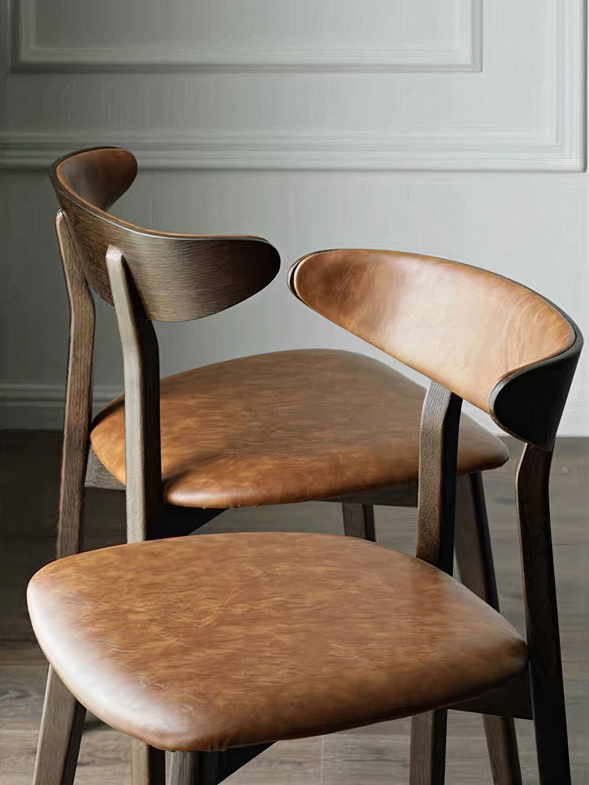 Brown Leather Dining Chair