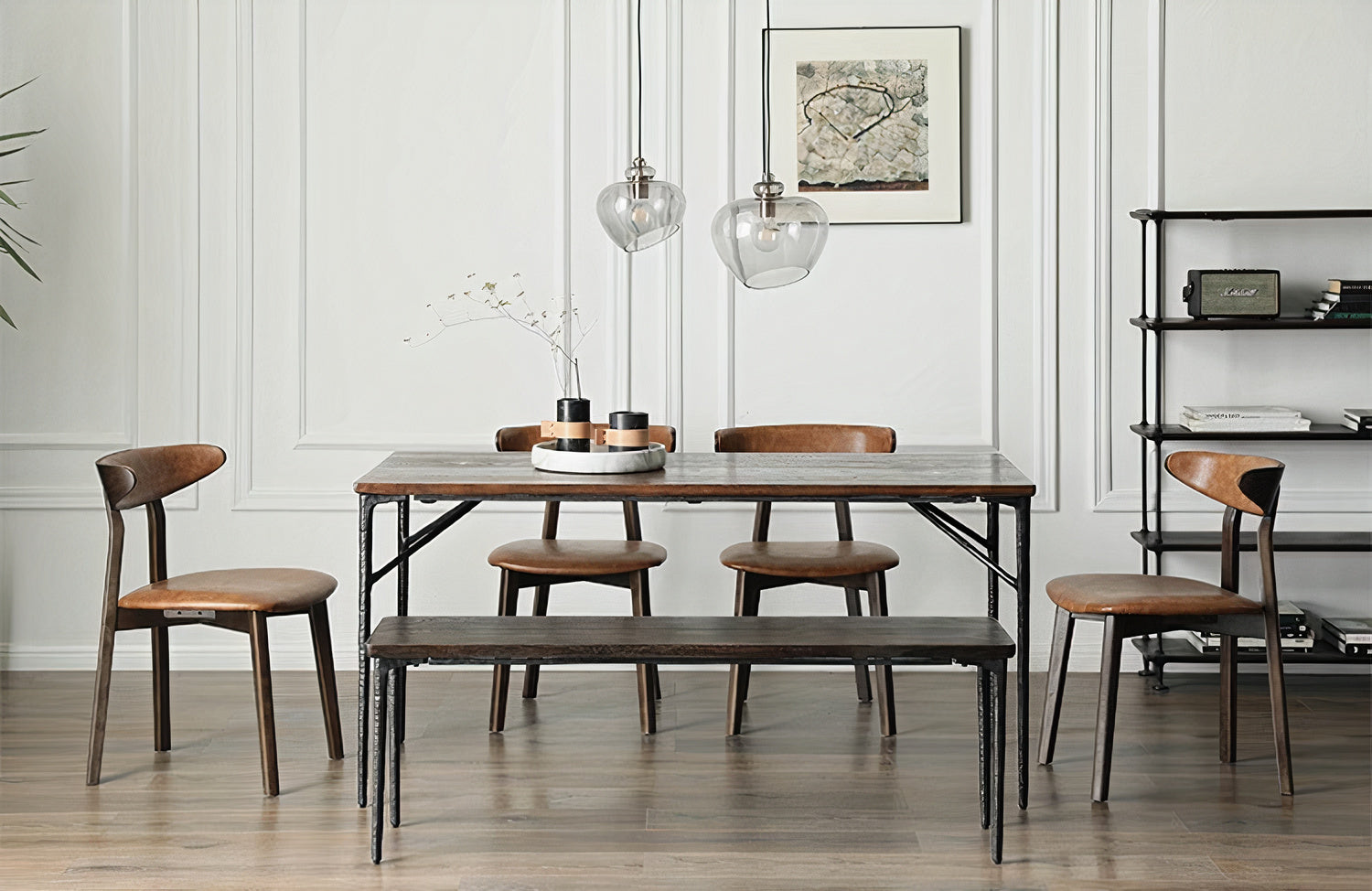 Brown Leather Dining Chair