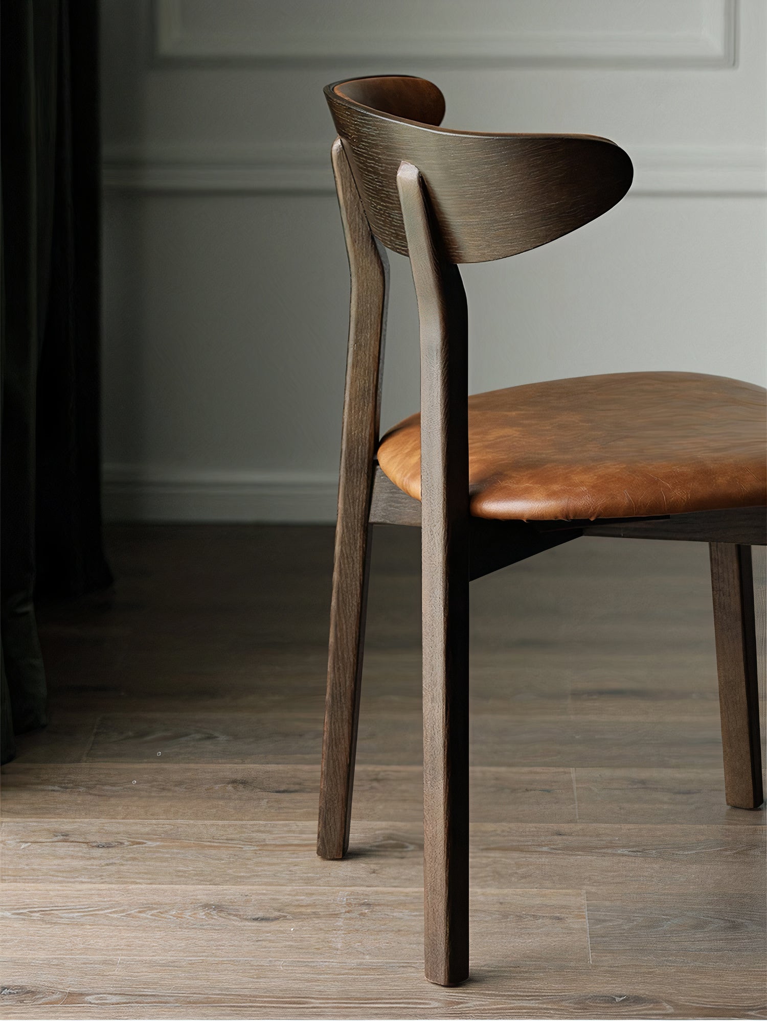 Brown Leather Dining Chair