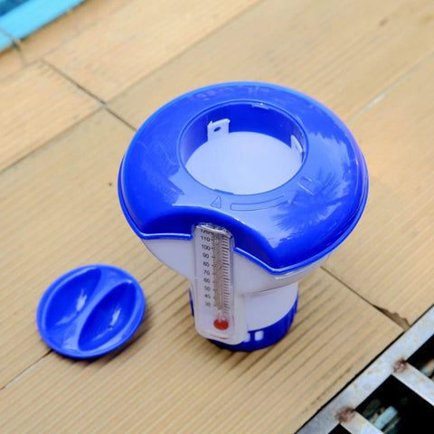 Zeako Doseur de chlore flottant avec thermomètre pour piscine intérieure et  extérieure 15,2 cm