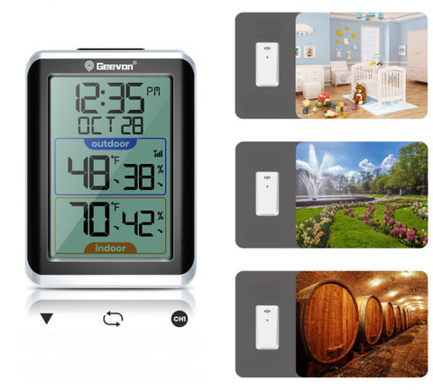 Thermomètre extérieur - Thermomètre numérique ZINAPS Thermomètre intérieur  extérieur